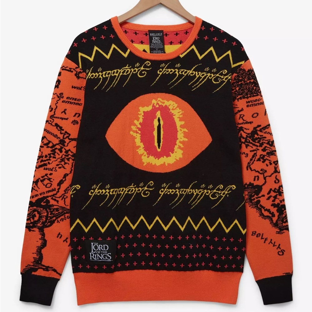 Unisex The Lord‎ of the Rings Eye of Sauron Patterned Holiday Sweater BoxLunch